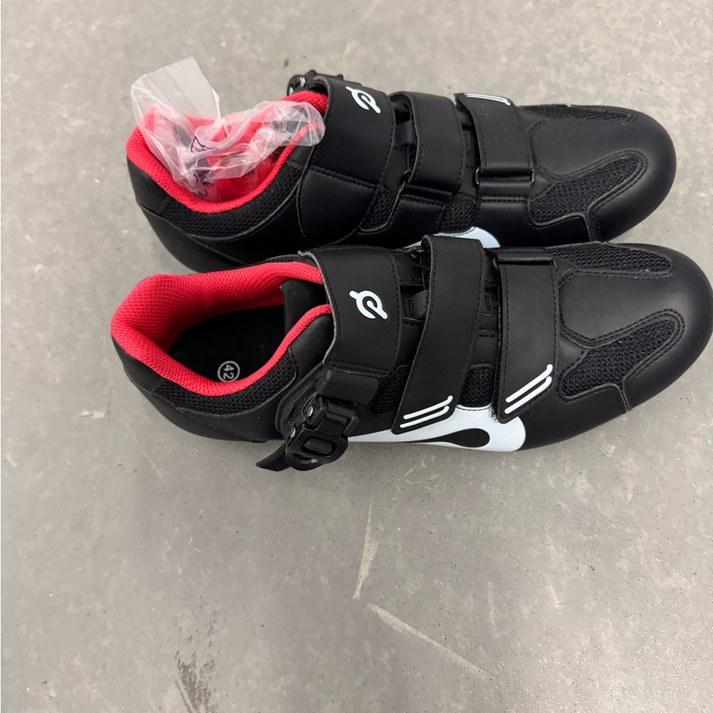 Peloton Black and Red Cycling Shoes